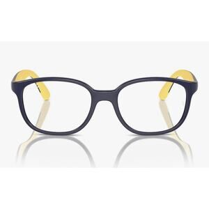 Ray-Ban Kids RY1632 Round Eyeglass Frames Dark Blue/Yellow w/ Case – Demo Lens